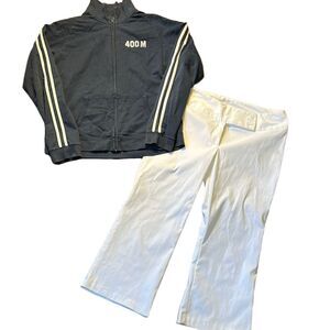 Blue Track Jacket xl and White Pants size 10 Set in box 6